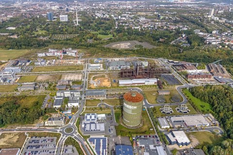 Phönix-West area and Hoesch-Gasometer as well as construction site for new building at the