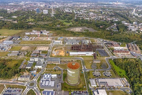 Phönix-West area and Hoesch-Gasometer as well as construction site for new building at the