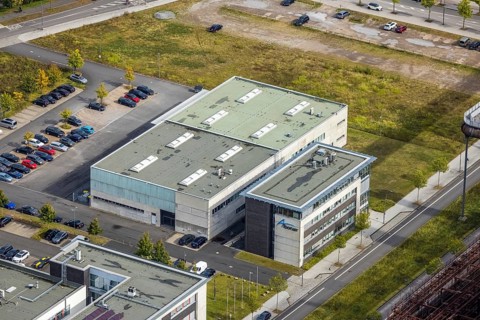 Phönix-West area with company building Albonair in the district Hörde in Dortmund, Ruhr area, North