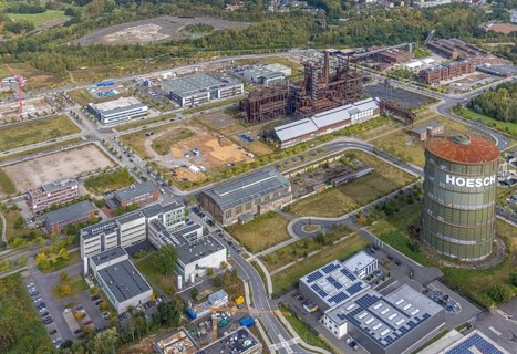 Phönix-West Areal and Hoesch-Gasometer and KIS Antriebstechnik GmbH with solar roof as well as