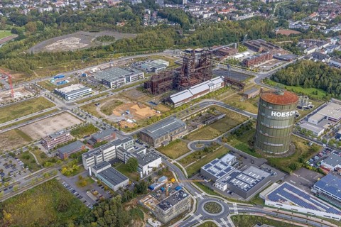 Phönix-West Areal and Hoesch-Gasometer and KIS Antriebstechnik GmbH with solar roof as well as