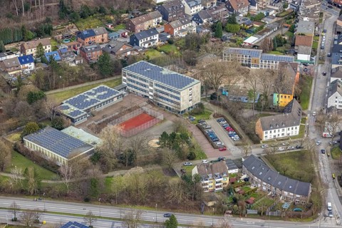 Aerial photo, Schule an der Bergmannsglückstraße und Schillerschule, Bottrop, Ruhr area, North