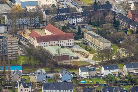 Aerial photo, Albert-Schweitzer-Schule, Bottrop, Ruhr area, North Rhine-Westphalia, Germany,