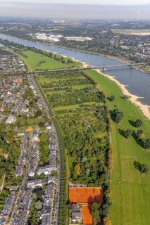 Aerial view, allotment garden association Am Pappelwäldchen am Kaiser-Friedrich-Ring und