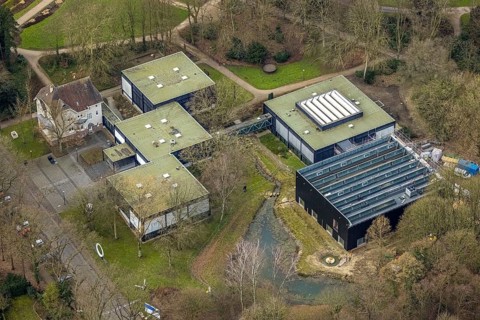 Aerial view, Museumsverein Josef Albers Museum Quadrat e.V. im Stadtgarten, construction site new