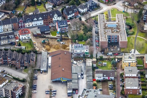 Aerial view, Diakonisches Werk Gladbeck-Bottrop-Dorsten Seniorenzentrum Käthe Braus, construction