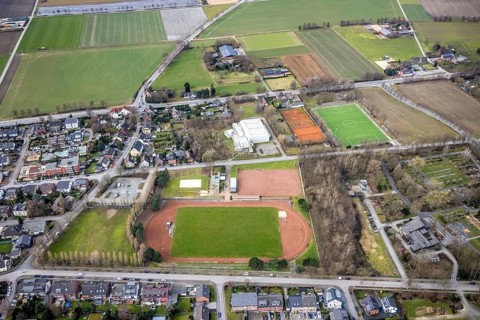 Aerial view, district sports facility Kirchhellen, sports field VfB Kirchhellen 1920 e.V.,