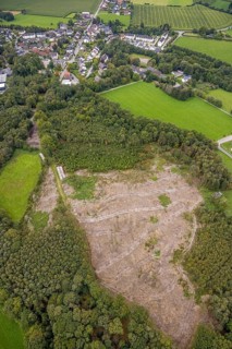 Aerial view, forest damage in the district Zurstraße in Breckerfeld, Sauerland, North