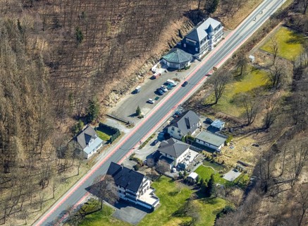 Aerial view, Schlosshotel Helax, Korbacher Straße, permanently closed, Brilon-Wald, Brilon,