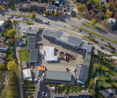 Aerial photo, Bottrop fire brigade in the north-east district of Bottrop, Ruhr area, North