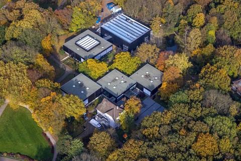 Aerial view, Josef Albers Museum Quadrat im Stadtgarten im Stadtteil Süd-West in Bottrop, Ruhr