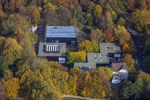 Aerial view, Josef Albers Museum Quadrat im Stadtgarten im Stadtteil Süd-West in Bottrop, Ruhr