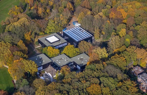 Aerial view, Josef Albers Museum Quadrat im Stadtgarten im Stadtteil Süd-West in Bottrop, Ruhr