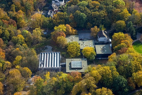 Aerial view, Josef Albers Museum Quadrat im Stadtgarten im Stadtteil Süd-West in Bottrop, Ruhr