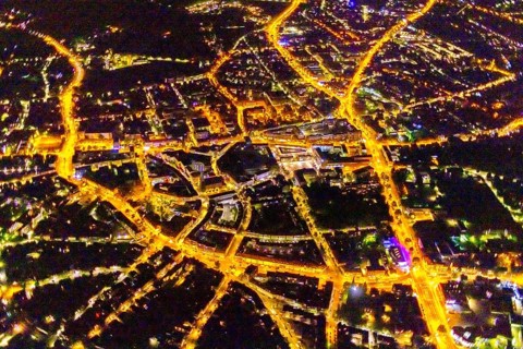 Aerial view, city, Hansa Zentrum, Berliner Platz shopping centre, south-west, Bottrop, Ruhr area,
