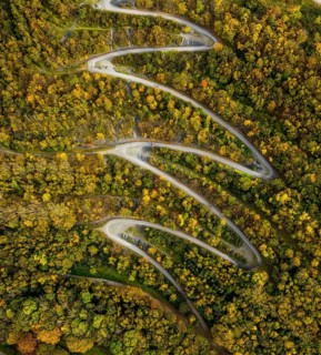 Aerial view, serpentine path to the tetrahedron on the Beckstraße spoil tip in the Batenbrock-Nord