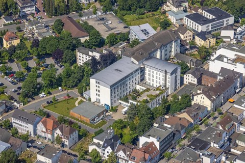 Aerial view, Klinikum Hochsauerland St.-Johannes-Hospital Neheim, Neheim, Arnsberg, Sauerland,