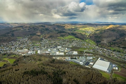 Aerial view, aerial view Bad Laasphe, Siegerland, North Rhine-Westphalia, Germany, Bad Laasphe, DE,