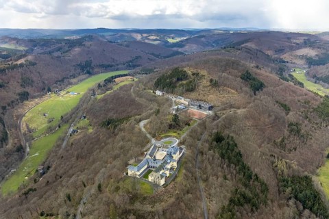 Aerial view, Schloss Wittgenstein, boarding school for girls and boys with state-recognised grammar