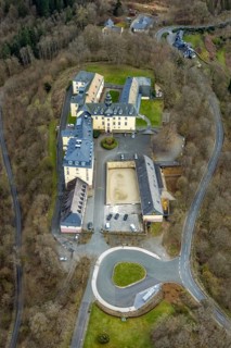 Aerial view, Wittgenstein Castle, Wittgenstein-Kunst, Bad Laasphe, Siegerland, North