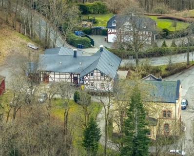 Aerial view, Wittgenstein Castle, Wittgenstein-Kunst, Bad Laasphe, Siegerland, North