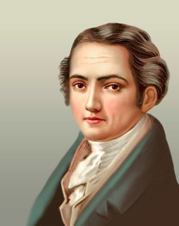 Portrait of Joseph Ritter von Fraunhofer, 1787 – 1826, German physicist and optical lens