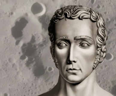 Portrait of Joseph Ritter von Fraunhofer with Crater Fraunhofer, 1787 – 1826, German physicist and