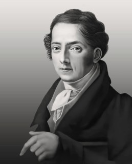 Portrait of Joseph Ritter von Fraunhofer, 1787 – 1826, German physicist and optical lens
