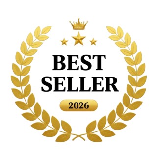 This image features a 'Best Seller' emblem with a laurel wreath, stars, and a crown, symbolizing