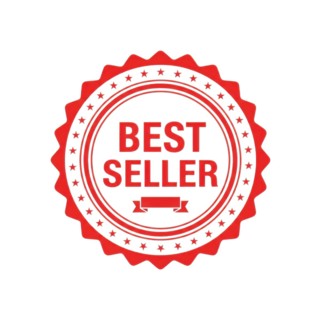 A red and white best seller badge, perfect for highlighting top products or promotions. This