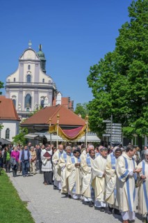 Procession on 1 May from the Papal Basilica of St. Anna, Altötting, Bavaria, Germany