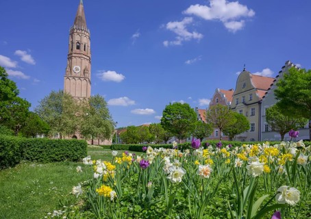 St Jodok's Park and Church, Landshut, Bavaria, Germany
