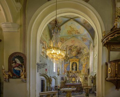 View of the altar, Mariahilf Catholic Filial Church, Bad Radkersburg, Styria, Austria