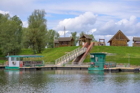 Boat landing stage in Kopacki Rit nature park Park, Kopacevo, Osijek-Baranja County, Croatia