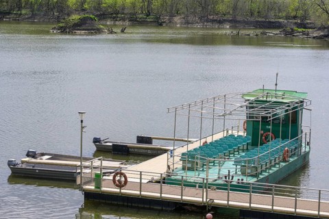 Boat landing stage in Kopacki Rit nature park Park, Kopacevo, Osijek-Baranja County, Croatia