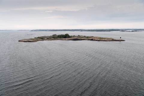 Skerry with a small lighthouse, Åland, Åland Islands, Finland