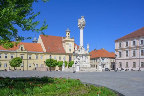 Trinity Column on the main square of Tvrda, Osijek, Osijek-Baranja County, Croatia