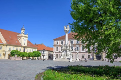 Trinity Column on the main square of Tvrda, Osijek, Osijek-Baranja County, Croatia