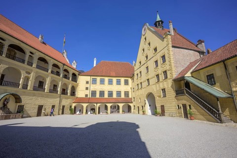 Inner courtyard of Trausnitz Castle, Landshut, Bavaria, Germany