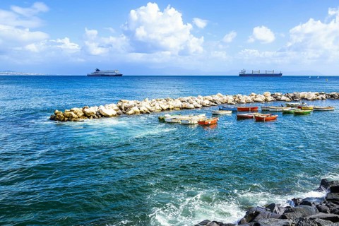 Seaside in Naples, Campania, Italy