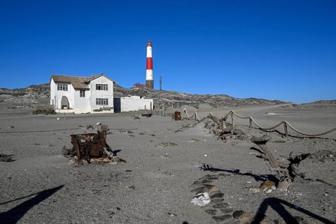 Lighthouse from 1915, Diaz Point, Lüderitz Peninsula, Karas Region, Namibia