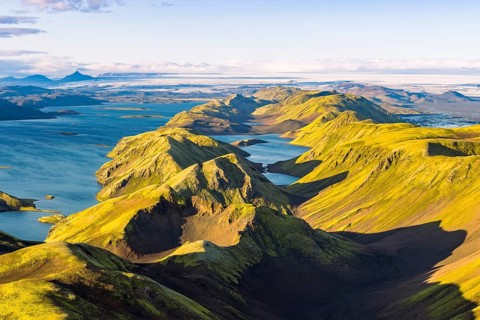 Lake Langisjor in the Icelandic highlands, Vatnajökull National Park, Iceland