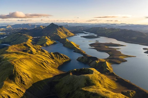 Lake Langisjor in the Icelandic highlands, Vatnajökull National Park, Iceland