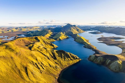 Lake Langisjor in the Icelandic highlands, Vatnajökull National Park, Iceland