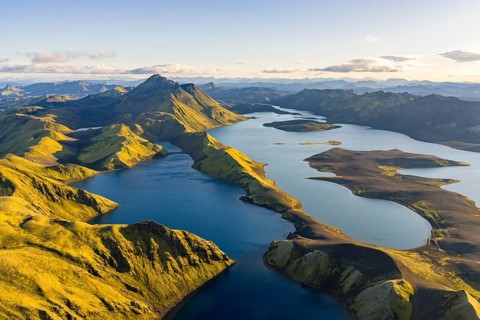 Lake Langisjor in the Icelandic highlands, Vatnajökull National Park, Iceland