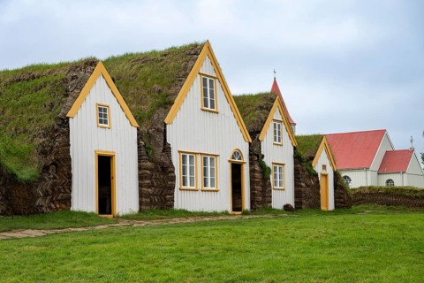 Glaumbær farm, museum of a peat farm, North Iceland, Iceland