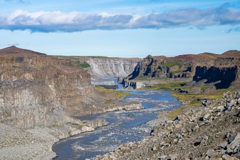 River Jökulsá á Fjöllum, Jökulsárgljúfur Gorge, Jökulsárgljúfur National Park, North Iceland,