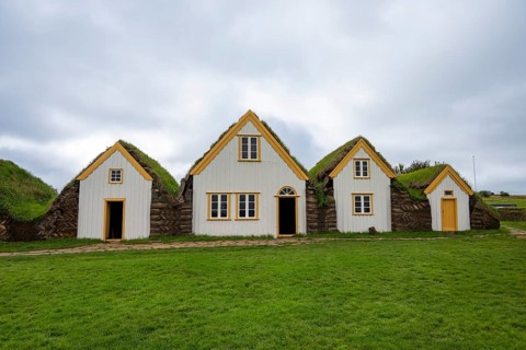 Glaumbær farm, museum of a peat farm, North Iceland, Iceland