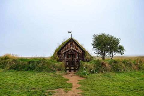 Grafarkirkja peat church, oldest church in Iceland, North Iceland, Iceland