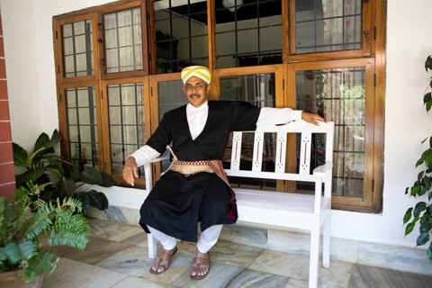 Indian man from the Kodava clan in traditional dress, Coorg, Karnataka, India